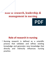Role of Research, Leadership & Management in Nursing-27.08.15