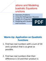 Applications and Modeling of Quadratic Equations and Functionsdxx