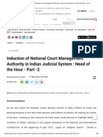 Induction of National Court Management Authority in Indian Judicial System - Need of The Hour - Part - 2