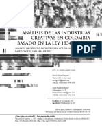 Analisis industrias creativas y la ley 1834