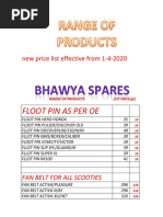 Floot Pin As Per Oe: New Price List Effective From 1-4-2020