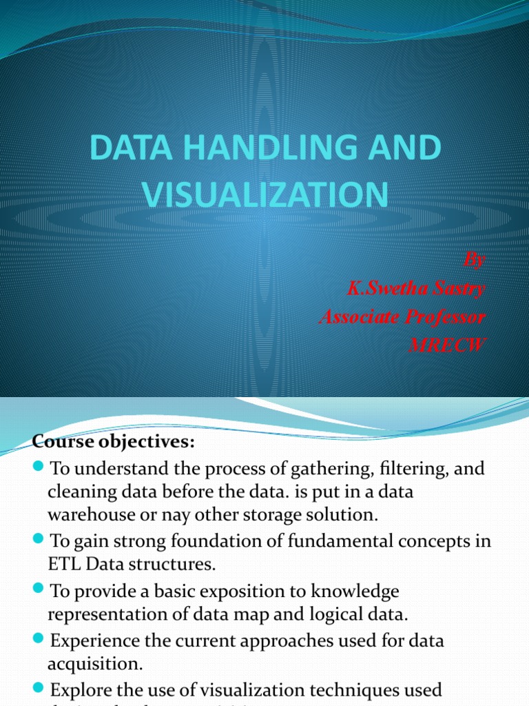 Data Handling and Visualization Introduction | PDF | Data Warehouse | Data