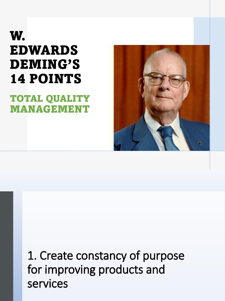W. Edwards Deming's 14 Points | PDF