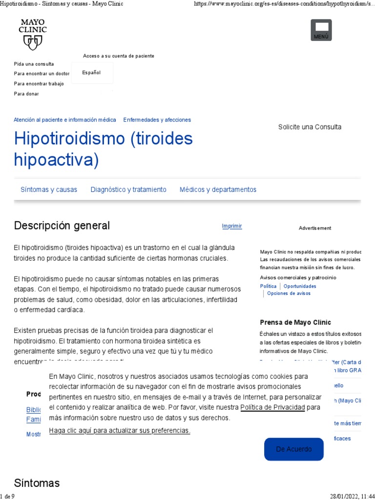 Image Result For Hipotiroidismo Tiroides Hipoactiva Sntomas Y Causas Mayo Clinic