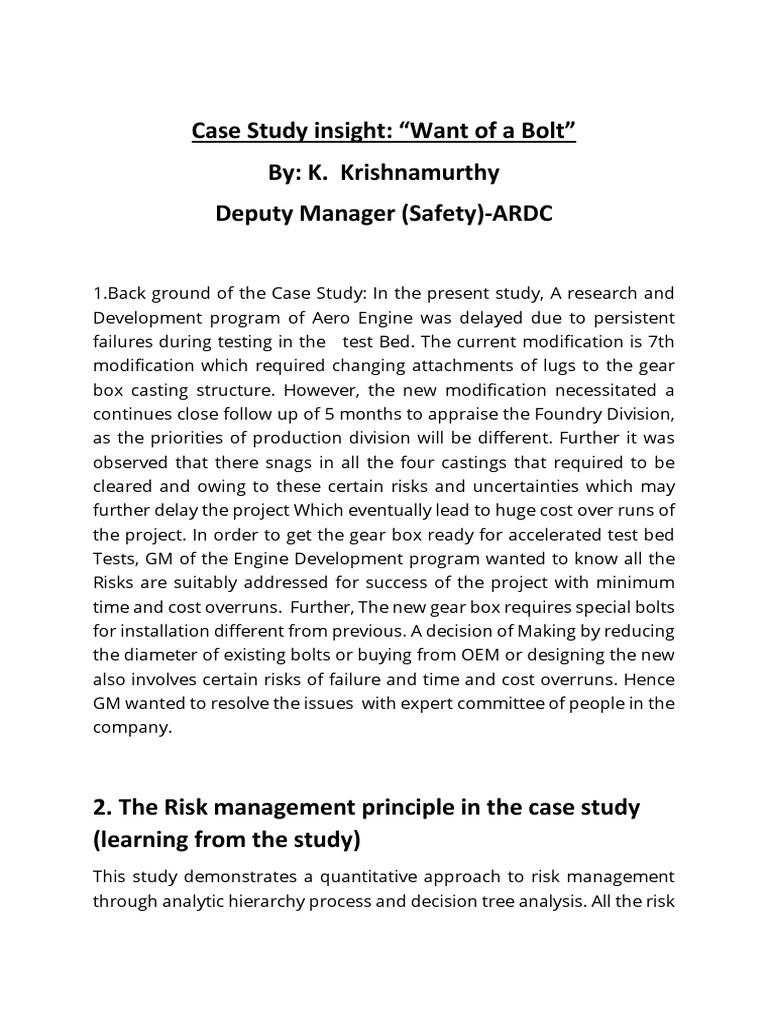 Aero Engine Project Risk Management Case Study | PDF