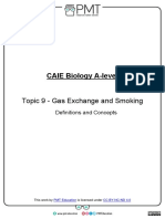 CAIE Biology A-Level: Topic 9 - Gas Exchange and Smoking