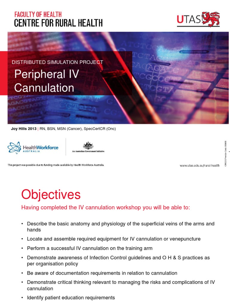 Peripheral Iv Cannulation Distributed Simulation Project Pdf
