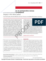 Proof: European Guidelines On Perioperative Venous Thromboembolism Prophylaxis Surgery in The Obese Patient