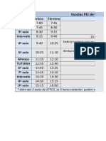 Horários Das Escolas PEI de 9 Horas e de 7 Horas - 2022