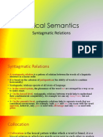 Syntagmatic Relations