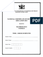 NCSE 2013 Mathematics 2