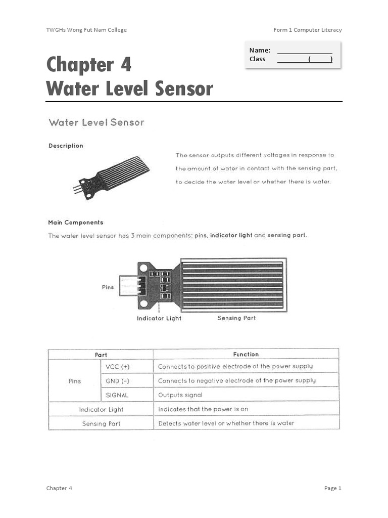 02 Water Level Sensor Notes PDF