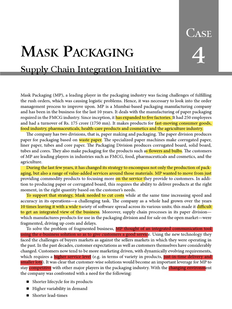 SCM Rush Solutions for Mask Packaging | PDF | Supply Chain | Packaging ...
