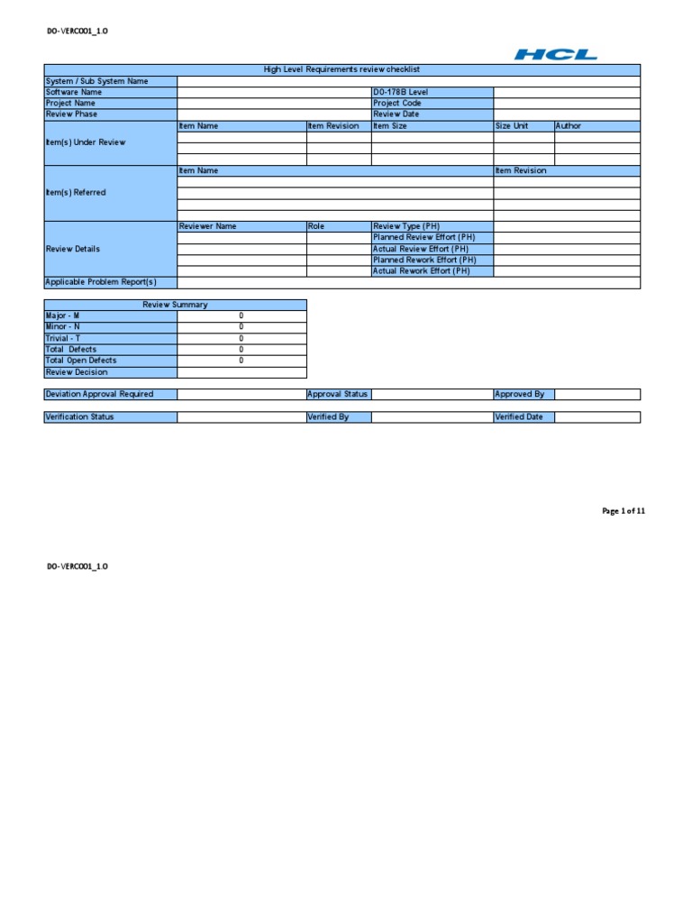 High-Level Requirements Review Checklist | PDF | Information Technology ...