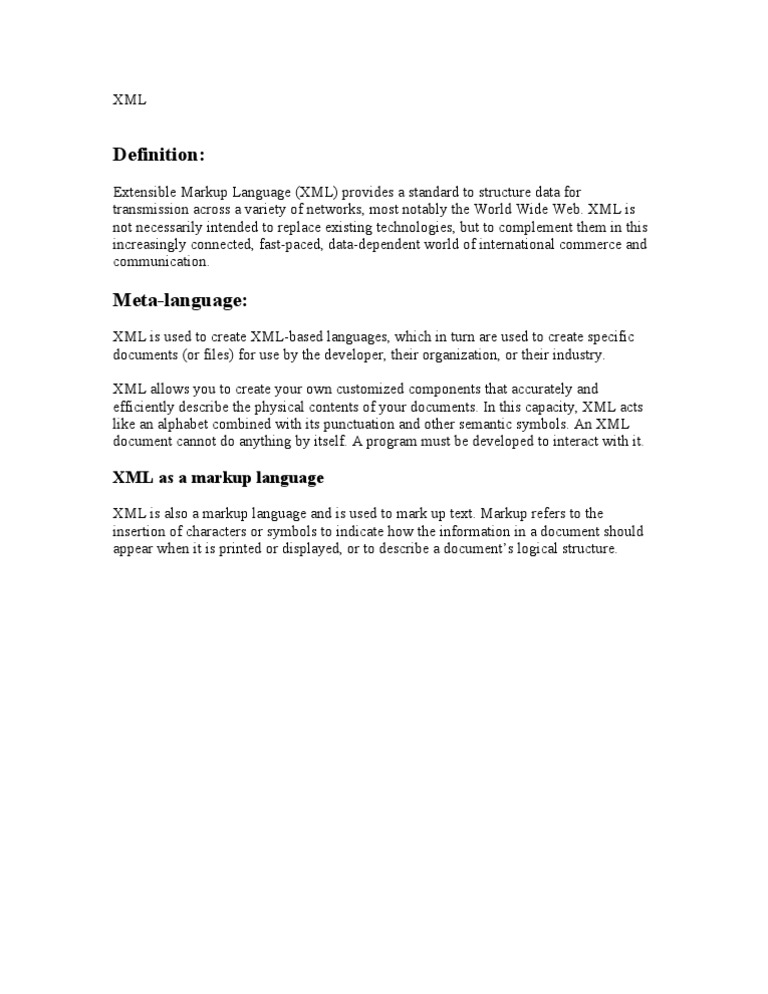 Understanding XML Markup Language | PDF
