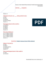 Deserts of The World MCQs (Solved) - World General Knowledge MCQ Series