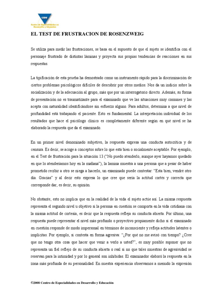 El Test de Frustracion de Rosenzweig-1 | Descargar gratis PDF ...