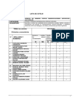 Lista de Cotejo