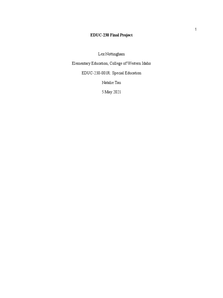 Supporting Tim's Learning in Special Education | PDF | Psychology ...