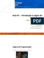 2018.1 Aula 01 - AlgoritmosEProgramação