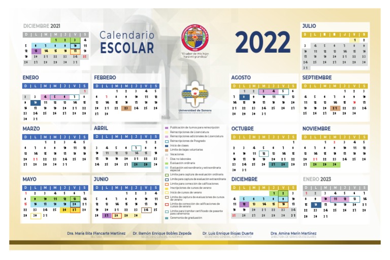 Calendario Escolar 2022 2023 Unison IMAGESEE