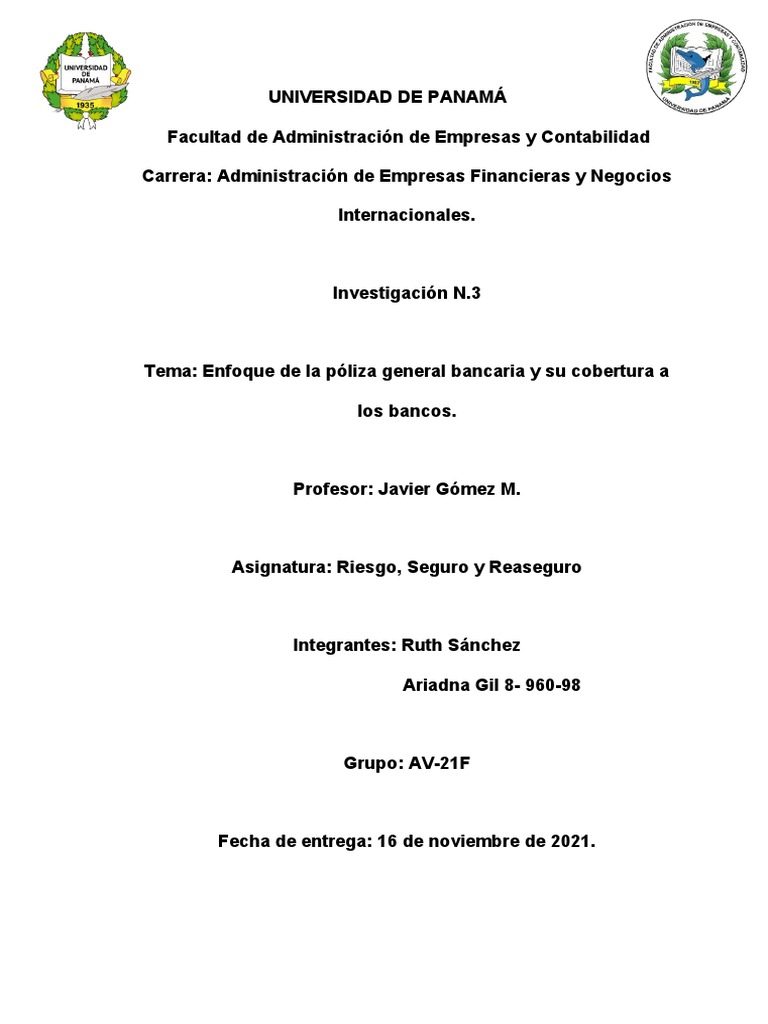 Investigacion 3, Bankers Blanket Bond PDF Póliza de seguros Seguro