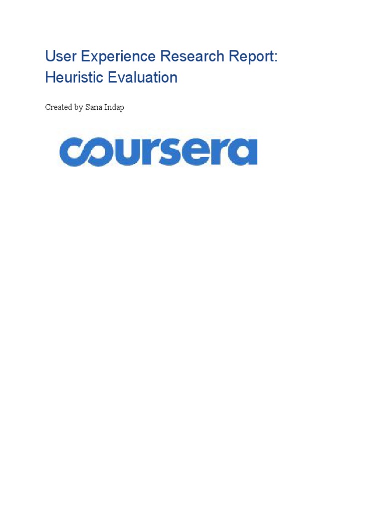 Heuristic Evaluation of Coursera UX | PDF | Usability | Computing