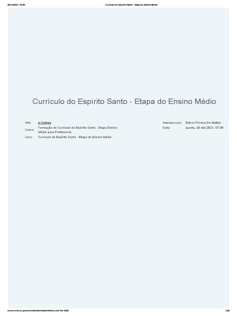 Curr culo do esp rito santo etapa do ensino m dio pdf ensino