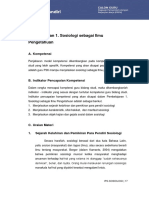 PEMBELAJARAN 1. Sosiologi Sebagai Ilmu Pengetahuan