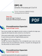 Aula DPC-III_Tema 12_Ação de Exigir Contas  Ação para Restauração de Autos 