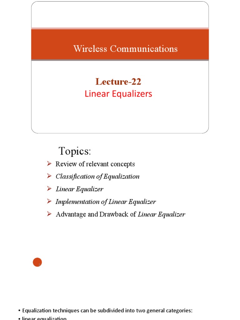 Linear Equalizers PDF Algorithms Computer Engineering