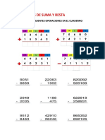 Actividades de Suma y Resta-Grado 3