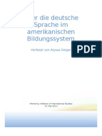 Über die der deutsche Sprache im amerikanischen Bildungssystem