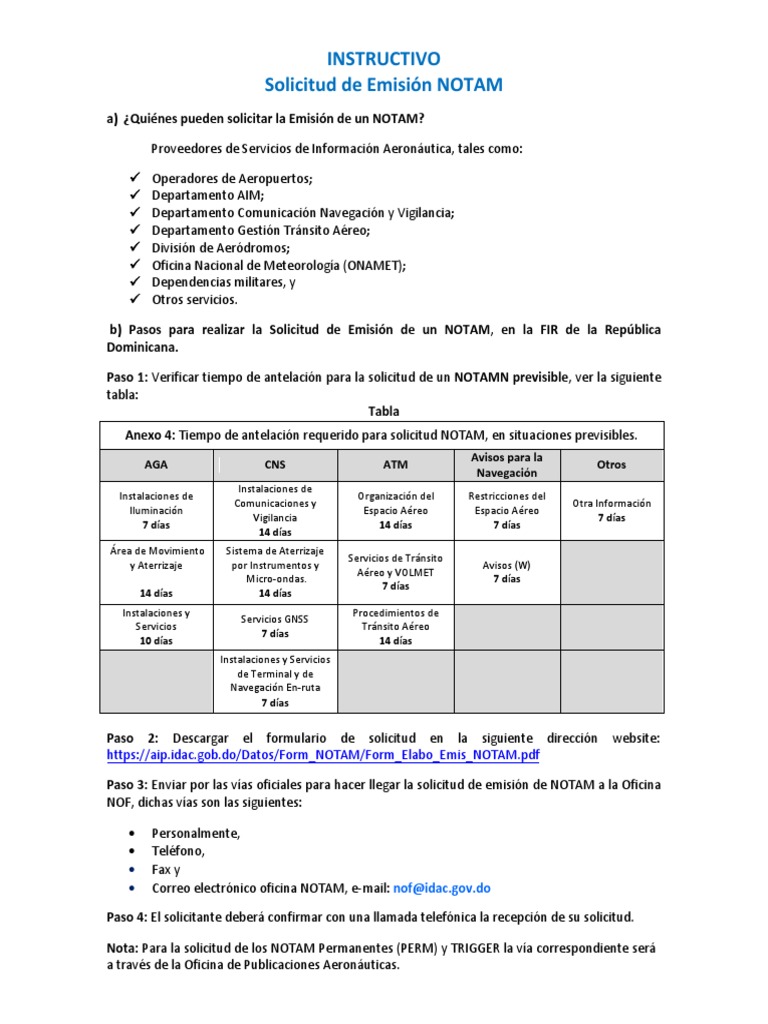 Solicitud NOTAM | PDF | Aeropuerto | Industrias de servicio