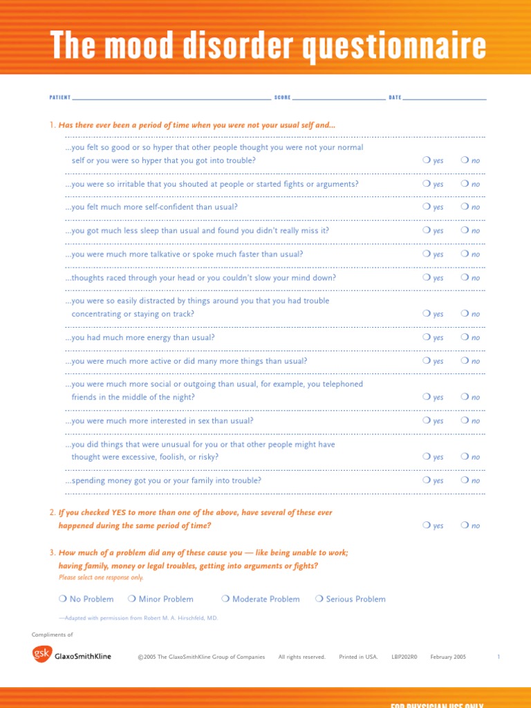 Free printable bipolar disorder worksheets