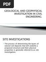 Geological and Geophysical Investigation in Civil Engineering