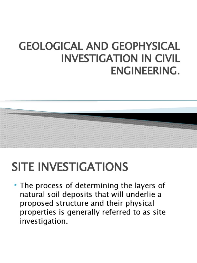 GEOLOGICAL AND GEOPHYSICAL INVESTIGATION IN CIVIL ENGINEERING PDF intelligence overview
