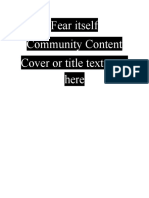 Fear - Itself - Community - Content - Word Document Template