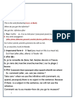 Class 8 Second Unit Grammar l'Infinitif