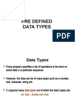 Pre Defined Data Types