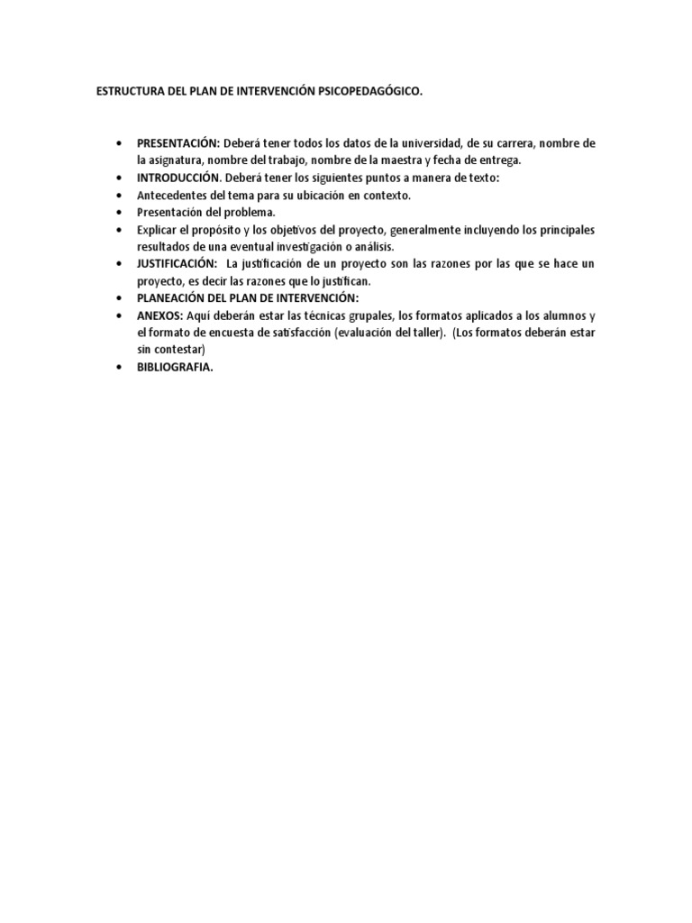 Plan de Intervención Psicopedagógico | PDF | Evaluación | Aprendizaje