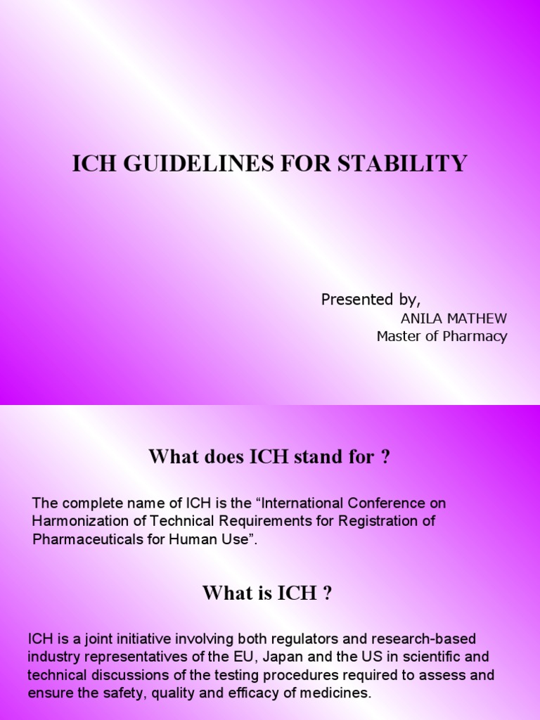 Ich Guidelines For Stabilitypowerpoint PDF Pharmaceutical