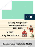 WEEK 1 - Araling Panlipunan 8 Ikatlong Markahan 2021-2022
