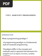 Unit I - Basics of C Programming