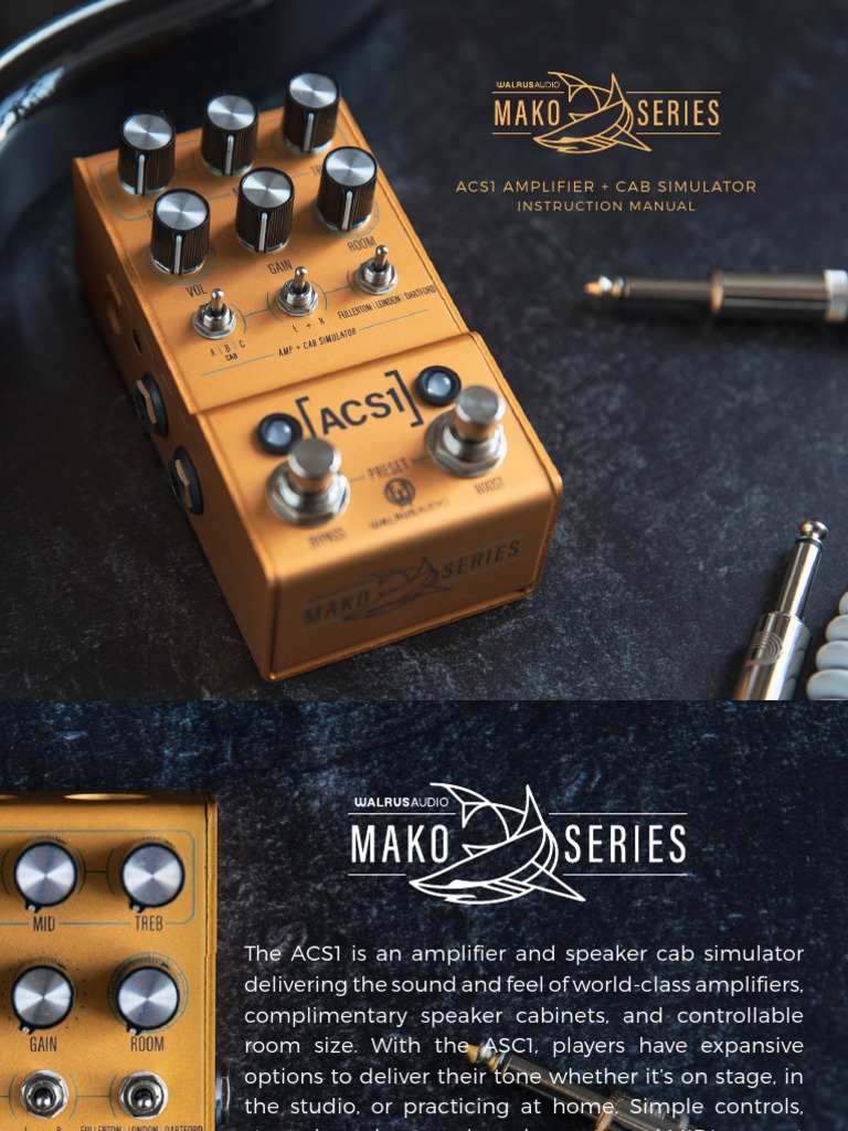 Acs1 Amplifier + Cab Simulator: Instruction Manual | PDF | Computing