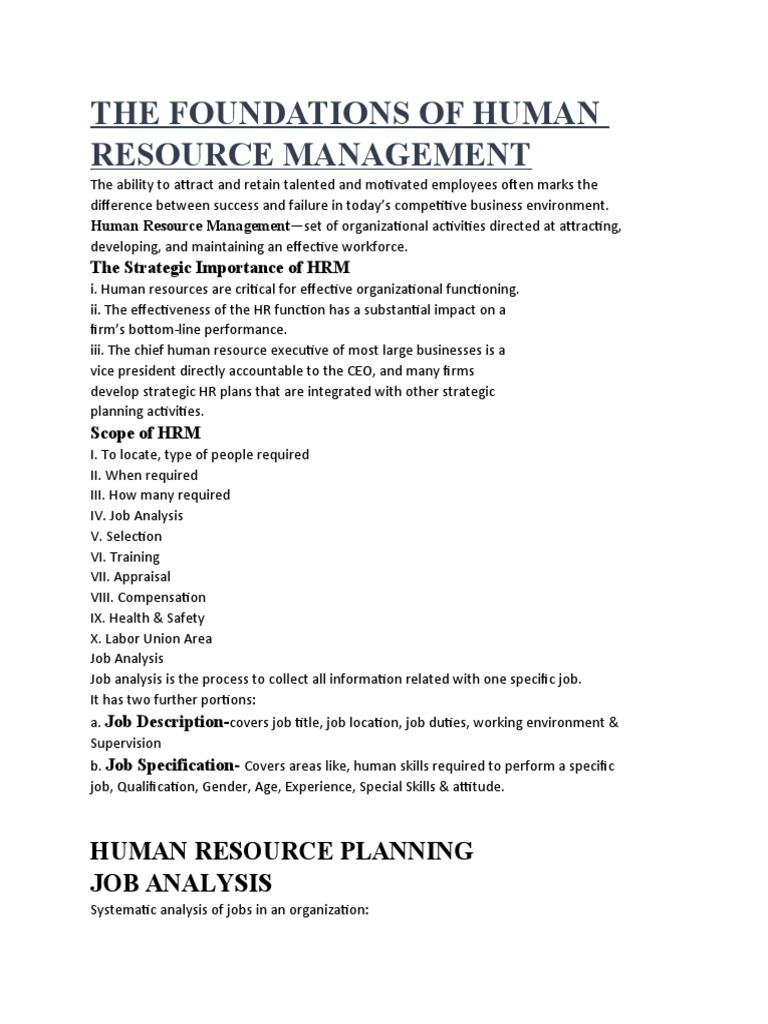 Foundations of Human Resource Management | PDF | Human Resource ...
