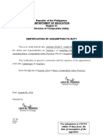 Form No4 Certification of Assumption To Duty