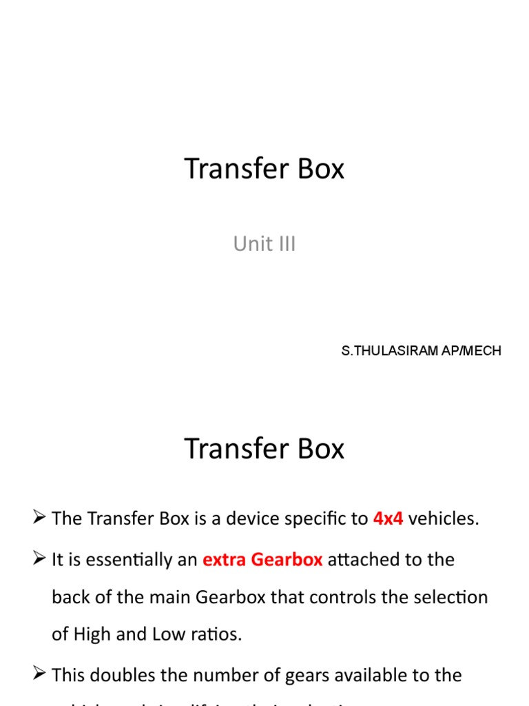 4.transfer Box PDF Four Wheel Drive Transmission (Mechanics)