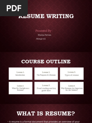 Resume Writing