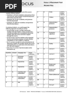 Focus1 2E Placement Test ANSWERS